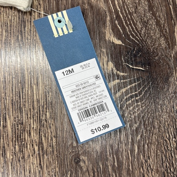 Gray and Cream Kids Henley Shirt size 12 months - Picture 5 of 6